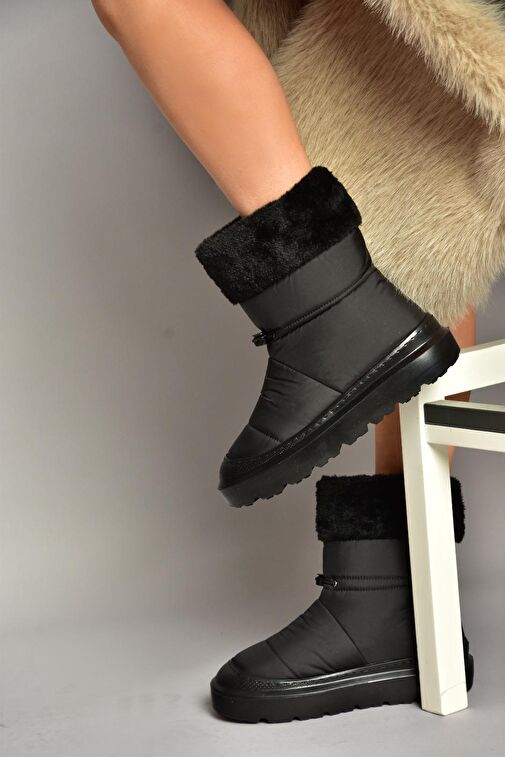 T476434004 Siyah Kumaş Kadın Bot - Görsel 2