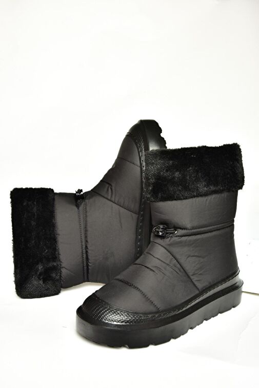 T476434004 Siyah Kumaş Kadın Bot - Görsel 5