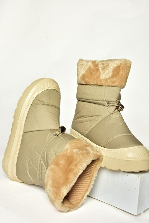 T476434004 Bej Kumaş Kadın Bot - Görsel 6