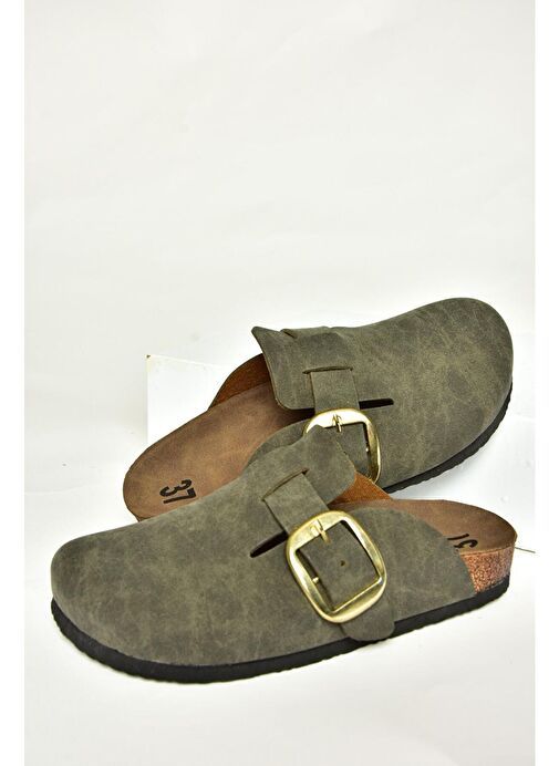 T777589002 Haki Süet Kadın Terlik - Görsel 5