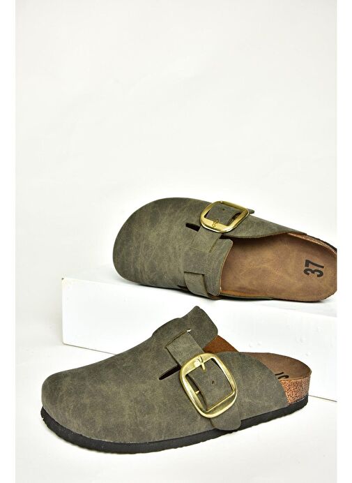 T777589002 Haki Süet Kadın Terlik - Görsel 6