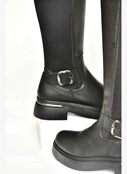 T996332009 Siyah Dalgıç Kumaş Klasik Çizme - Görsel 7