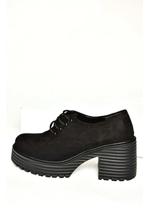 Fox Shoes Siyah Kadın Süet Topuklu Ayakkabı 13142 - Görsel 8