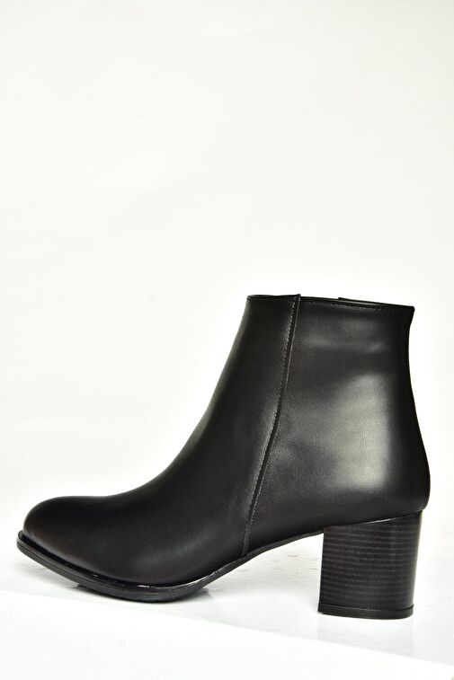 T820180009 Siyah Kalın Topuklu Kadın Bot - Görsel 9