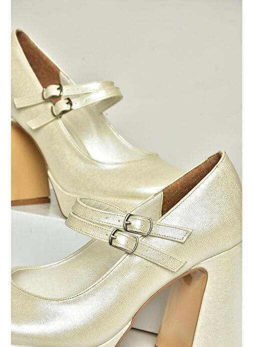 T569613309 Sedef Kalın Topuklu Kadın Ayakkabı - Görsel 6