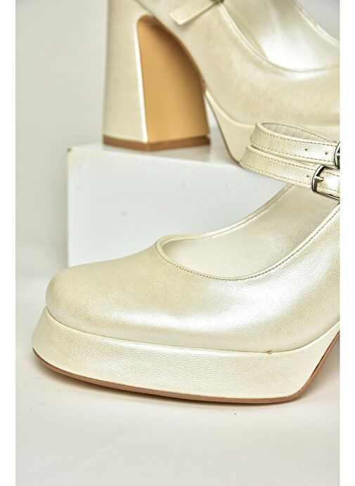 T569613309 Sedef Kalın Topuklu Kadın Ayakkabı - Görsel 7