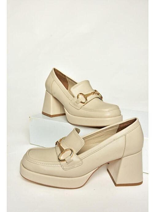 Fox Shoes Bej Kadın Topuklu Ayakkabı 13187 - Görsel 7