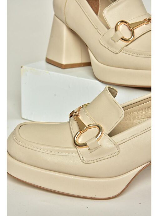 Fox Shoes Bej Kadın Topuklu Ayakkabı 13187 - Görsel 9