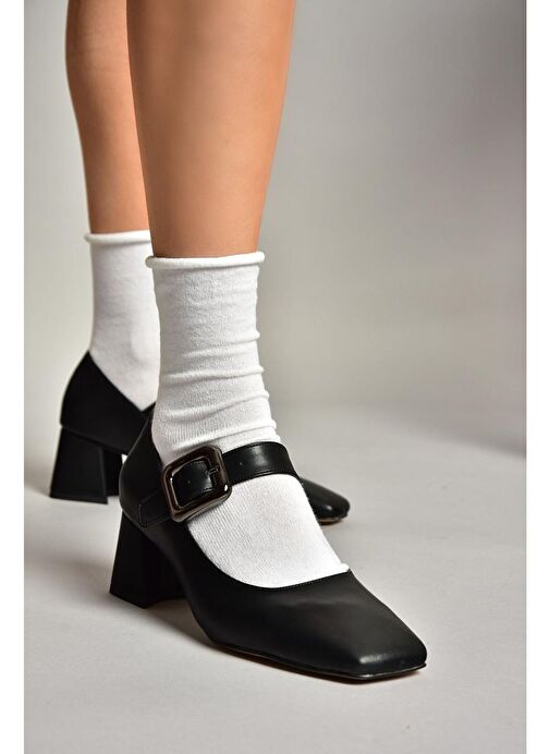 Fox Shoes Siyah Kadın Topuklu Ayakkabı 13199 - Görsel 3