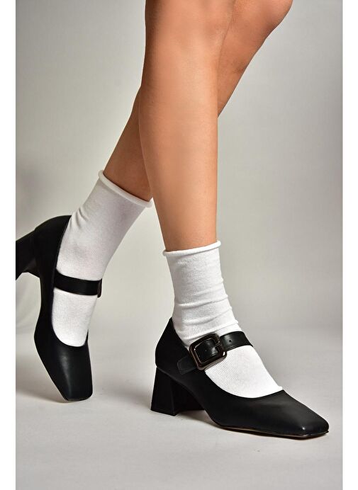 Fox Shoes Siyah Kadın Topuklu Ayakkabı 13199 - Görsel 5