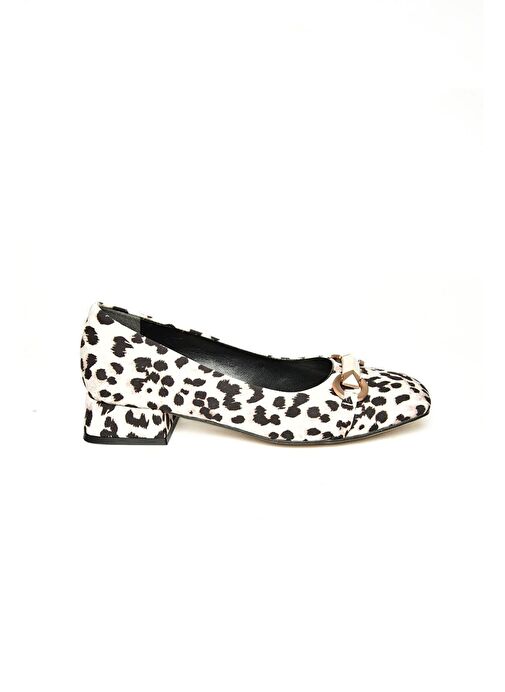 T590229604 Bej Kumaş Alçak Topuklu Kadın Ayakkabı - Görsel 7