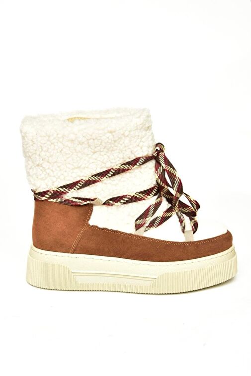 T476500702 Taba Süet Kalın Tabanlı Kadın Bot - Görsel 7