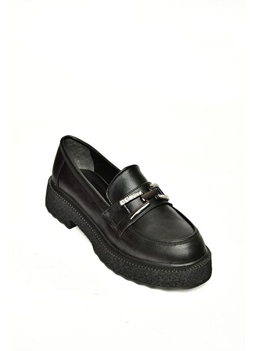 T996198409 Siyah Kalın Tabanlı Makosen Kadın Ayakkabı - Görsel 9