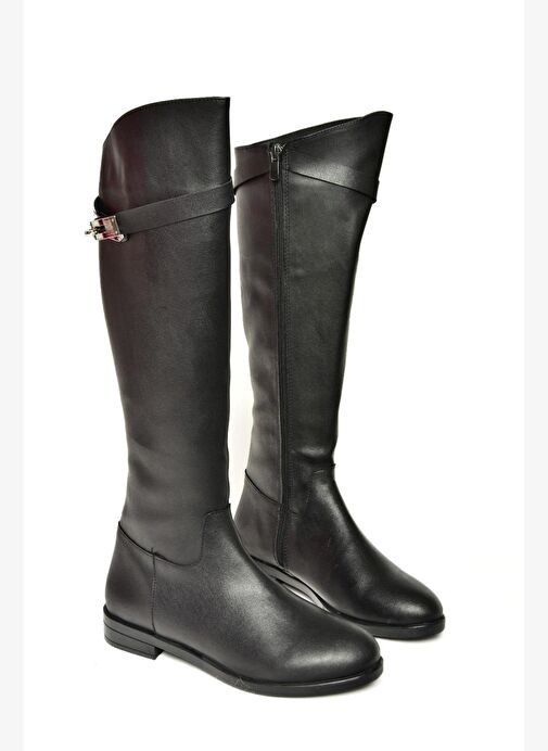 T848443409 Siyah Klasik Kadın Çizme - Görsel 6