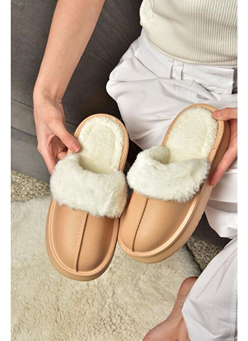 T918264209 Vizon İçi Peluş Kadın Terlik - Görsel 3