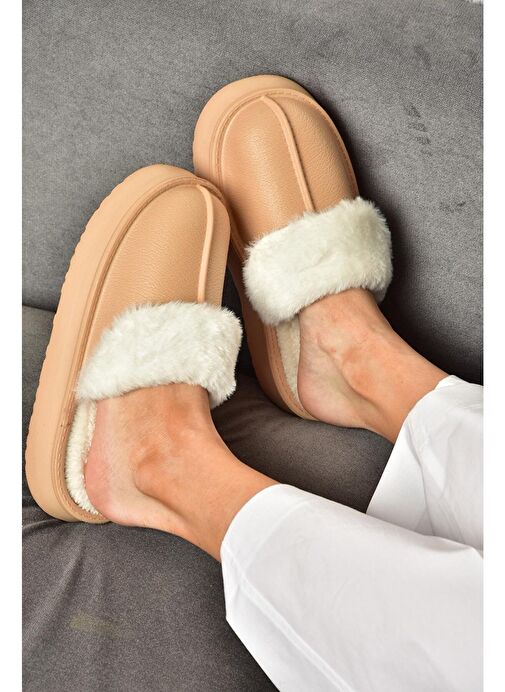 T918264209 Vizon İçi Peluş Kadın Terlik - Görsel 5