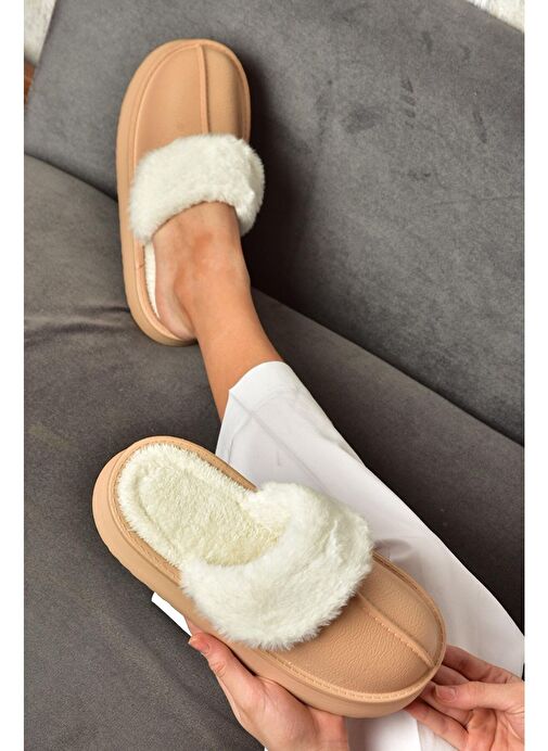 T918264209 Vizon İçi Peluş Kadın Terlik - Görsel 6
