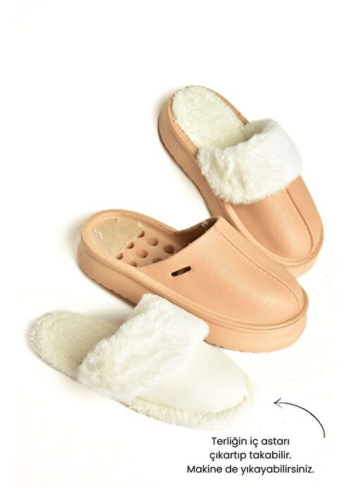 T918264209 Vizon İçi Peluş Kadın Terlik - Görsel 7