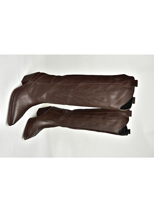 T267765209 Kahverengi Kovboy Model Kadın Çizme - Görsel 7