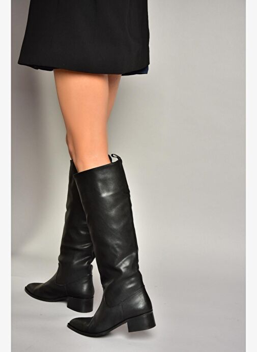 T422587009 Siyah Klasik Kadın Çizme - Görsel 4