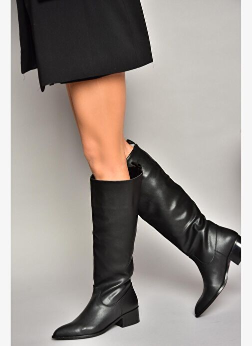 T422587009 Siyah Klasik Kadın Çizme - Görsel 3