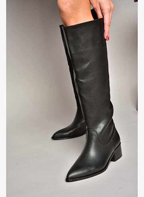 T422587009 Siyah Klasik Kadın Çizme - Görsel 5