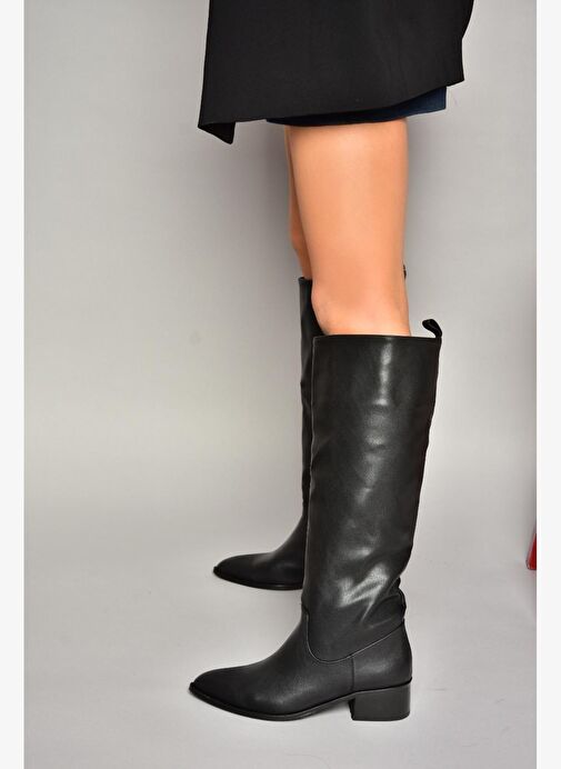 T422587009 Siyah Klasik Kadın Çizme - Görsel 2