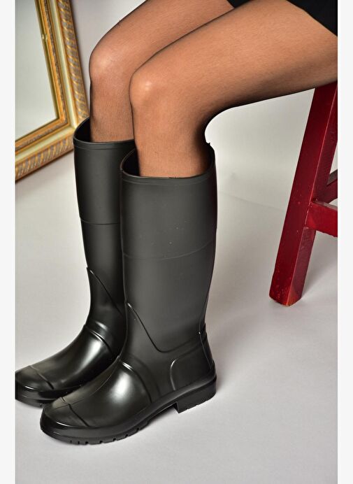 T858704009 Siyah Yağmur Çizmesi - Görsel 2