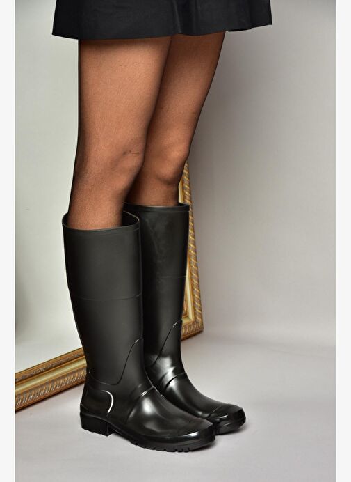 T858704009 Siyah Yağmur Çizmesi - Görsel 4