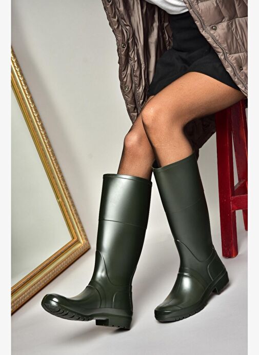 T858704009 Haki Yağmur Çizmesi - Görsel 4