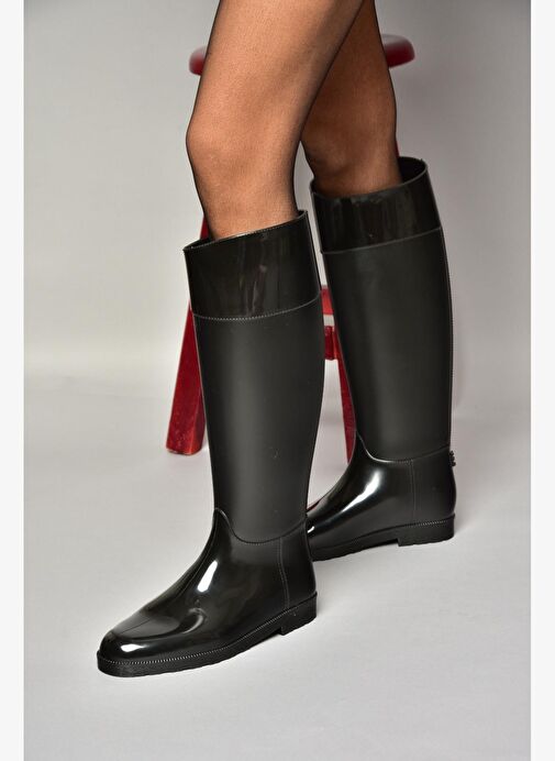 T858712109 Siyah Yağmur Çizmesi - Görsel 2