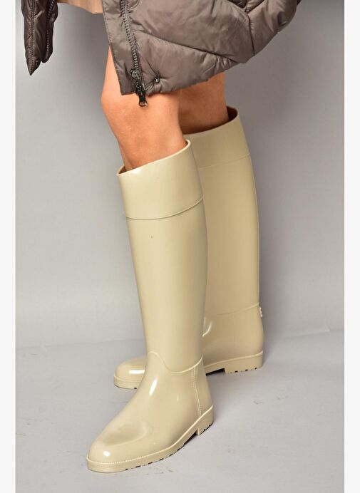 T858712109 Bej Yağmur Çizmesi - Görsel 3