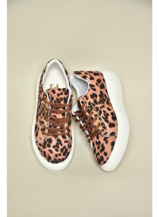 P602045004 Taba Kumaş Kadın Spor Ayakkabı Sneakers - Görsel 6