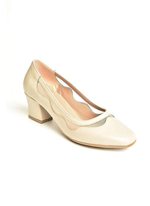 Fox Shoes Bej Kadın Topuklu Ayakkabı 13340 - Görsel 2