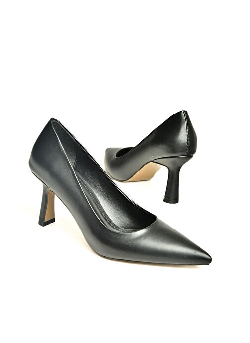 U820720009 Siyah Kalın Topuklu Kadın Ayakkabı - Görsel 2