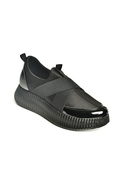 U973212004 Siyah Kumaş Günlük Kadın Ayakkabı - Görsel 2