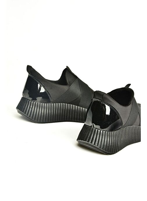 U973212004 Siyah Kumaş Günlük Kadın Ayakkabı - Görsel 5