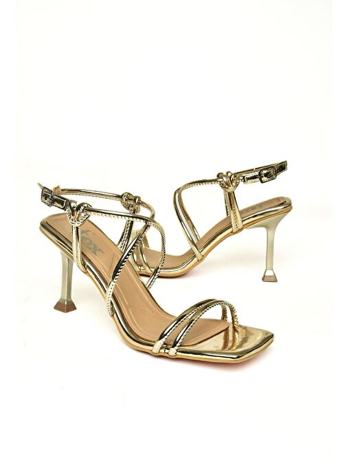 U997332634 Altın Ayna İnce Topuklu Abiye Ayakkabı - Görsel 8
