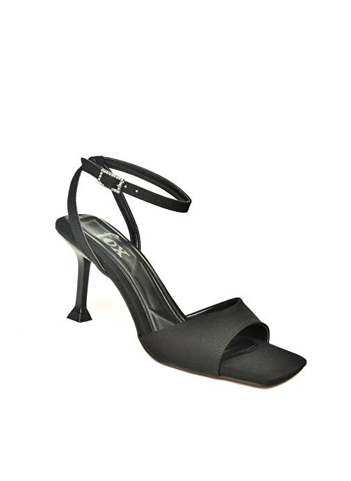 U997412504 Siyah Kumaş İnce Topuklu Kadın Ayakkabı - Görsel 7