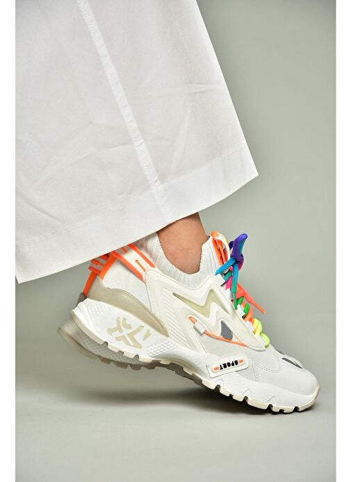 U602602509 Beyaz Kadın Spor Ayakkabı Sneakers - Görsel 5