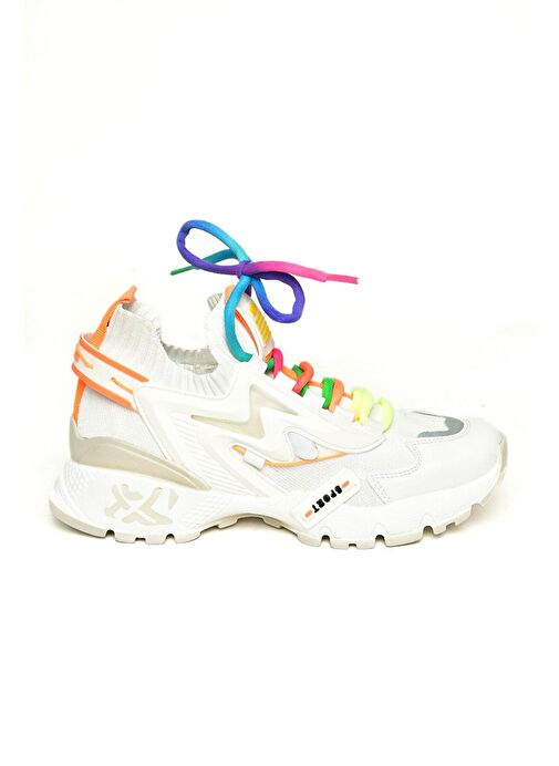 U602602509 Beyaz Kadın Spor Ayakkabı Sneakers - Görsel 7