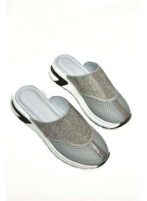 U312514415 Gri File Kadın Terlik - Görsel 8