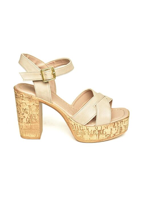 U996251509 Ten Platform Kalın Topuklu Kadın Ayakkabı - Görsel 6