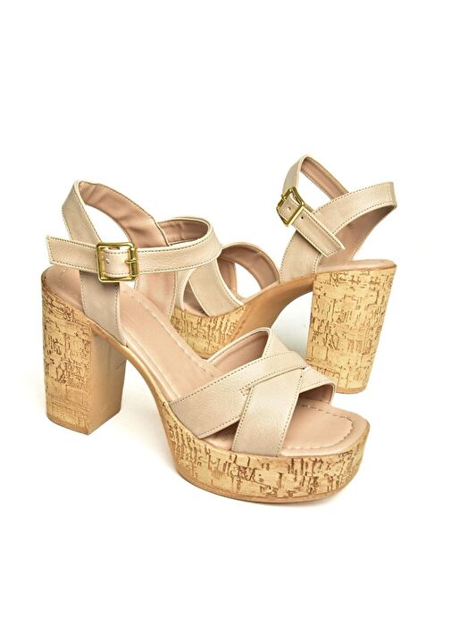 U996251509 Ten Platform Kalın Topuklu Kadın Ayakkabı - Görsel 8