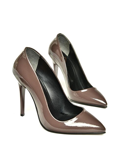 8922151908 Kahverengi Rugan İnce Topuklu Kadın Ayakkabı - Görsel 9