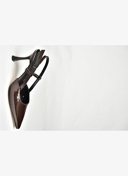 U480441108 Kahverengi Rugan İnce Topuklu Kadın Abiye Ayakkabı - Görsel 8