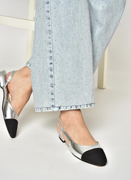 Fox Shoes Fox Shoes U725512009 Gümüş Kadın Babet Boyner'de! Gümüş - 3. görsel