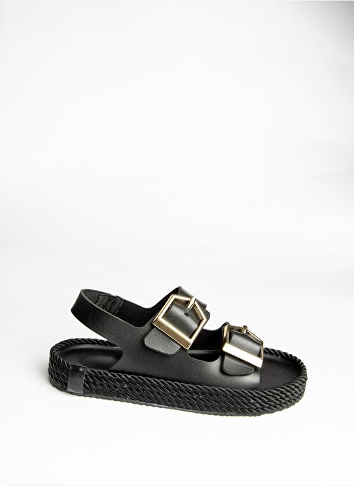 U596330309 Siyah Kadın Sandalet - Görsel 5