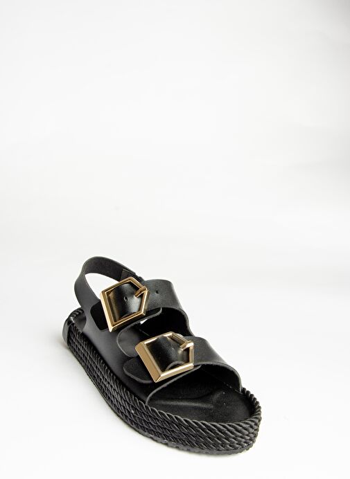 U596330309 Siyah Kadın Sandalet - Görsel 6