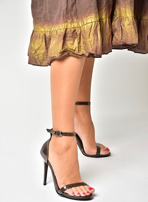 B922112608 Kahverengi Rugan İnce Topuklu Kadın Ayakkabı - Görsel 2